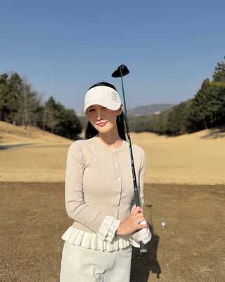 Ruffle Rib Cardigan (Beige)