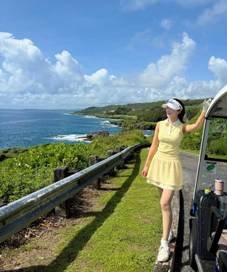 Seersucker Smoke Band Skirt (Yellow)
