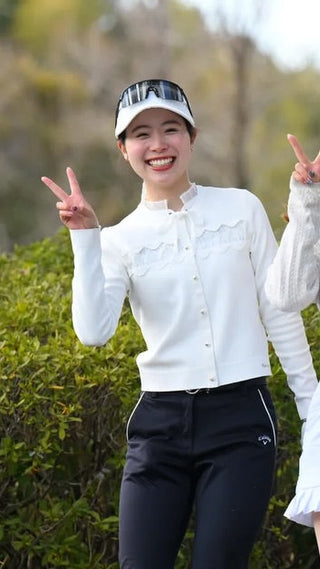 Lace Scallop Cardigan (White)