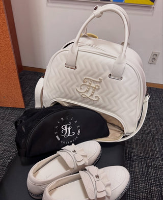 Pearl Quilted Boston Bag (Ivory)