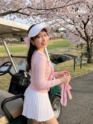 Organza V-neck cardigan (Coral)