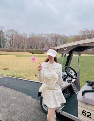 Lace Scallop Cardigan (White)