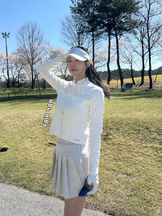 Lace Scallop Cardigan (White)