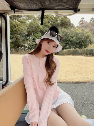 Shushu Ribbon Cardigan (Coral)