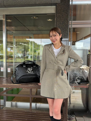 Pearl Quilted Boston Bag (Black)