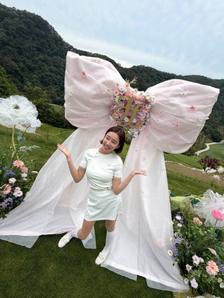 Rib Back Pleated Skirt (White)
