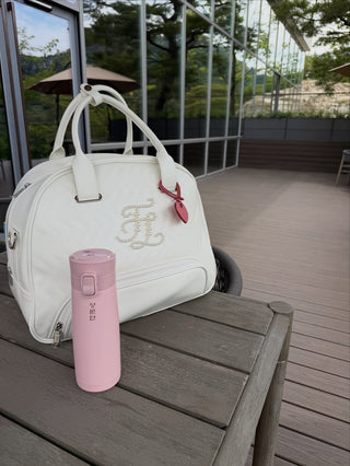 Pearl Quilted Boston Bag (Ivory)