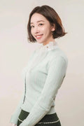 Fair Liar Multi Color Cable cardigan - Mint