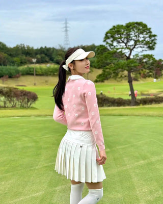 Flower Point Jacquard Knit - Pink