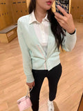 Loose fit V-neck cardigan - Mint