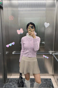 Fair Liar Multi Color  Cable cardigan - Lavender