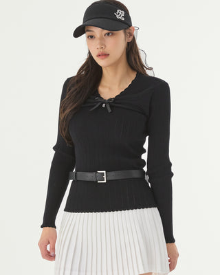 Ribbon Shirring Knit - Black