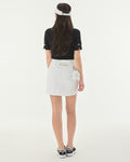 High waist ball pocket H-line skirt - White