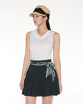 Botanical scarf set sleeveless t-shirt - White