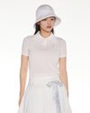 Pearl point short sleeve knit - White