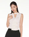 2-Way tie knit vest - Ivory