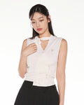 2-Way tie knit vest - Ivory
