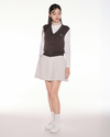 2-Way tie knit vest - Cocoa