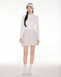 logo-embellished pleated skirt - Beige