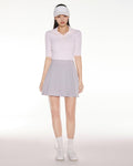 Open collar pearl point neck knit - Pink