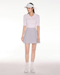 Open collar pearl point neck knit - Pink