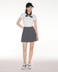 Patterned ribbon detachable t-shirt - White