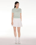 Asymmetrical ribbon pleated skirt - White