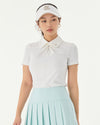 Front shirring short sleeve t-shirt - White