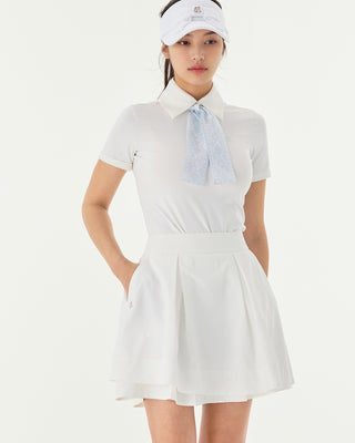Double Layer Flared Skirt - White