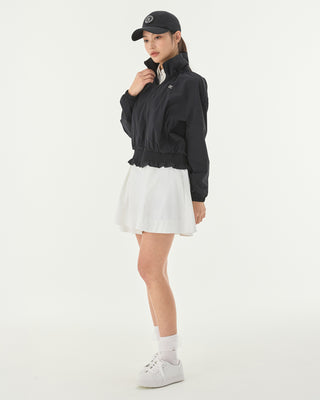 Ruffle Hem Zip-Up Jumper - Black