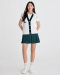 Fair Liar Performance Pleated Skirt - Dark green