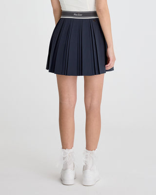 Double Pleated Band Skirt - Charcoal Grey