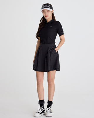 Double Layer Flared Skirt - Black
