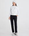 Back band straight fit pants - Black