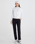 Back band straight fit pants - Black