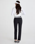 Back band straight fit pants - Black