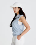 Tweed beaded emblem point cap - White