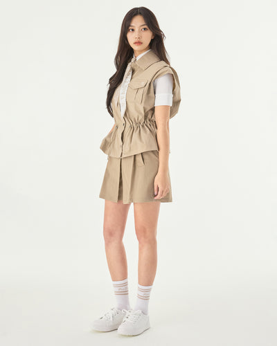 Hidden Culottes Short Pants - Beige