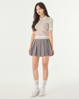 Double Pleated Band Skirt - Cocoa
