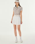 double pleated band skirt - Ivory