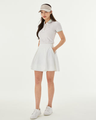 Double Color Collar T-shirt - White