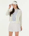 [FL signature] Silk twisted flare pleated skirt - White