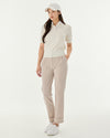 Pintuck turn-up pants - Beige