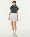 Front shirring short sleeve t-shirt - Dark Green