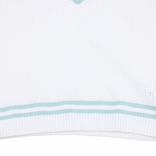 Punched V-neck Vest (White)