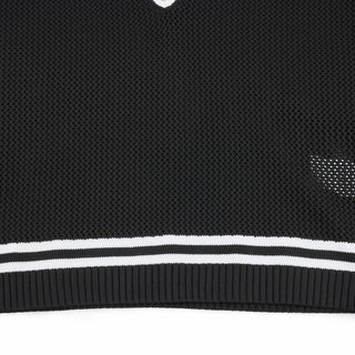 Punched V-neck Vest (Black)