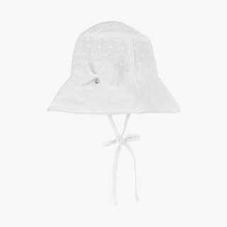 Lace Eyelet Bucket Hat (White)