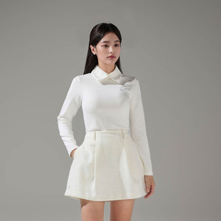 Tweed Balloon Skirt (Ivory)