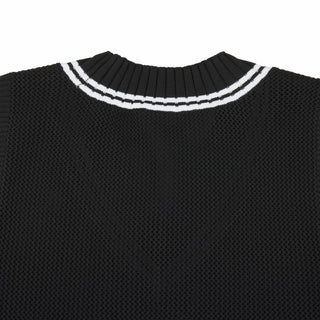 Punched V-neck Vest (Black)