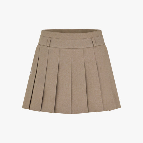 Pleats A-line Skirt (Beige)